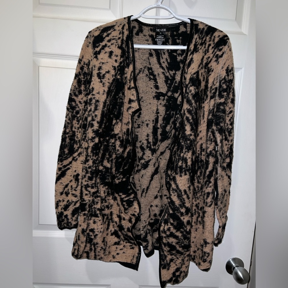 NIC + ZOE Black and Brown Cardigan